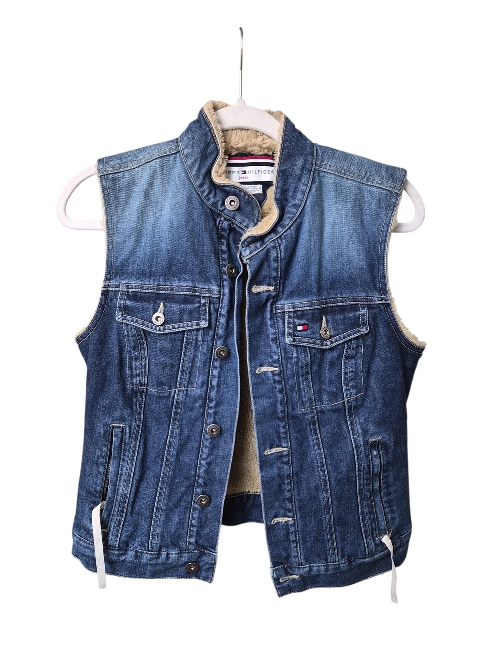 Tommy Hilfiger Kids Sherpa-Lined Denim Vest - Blue